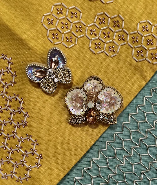 キラキラと輝く<全4回> ビーズ刺し子&ビーズ刺繍 10/8(木)スタート