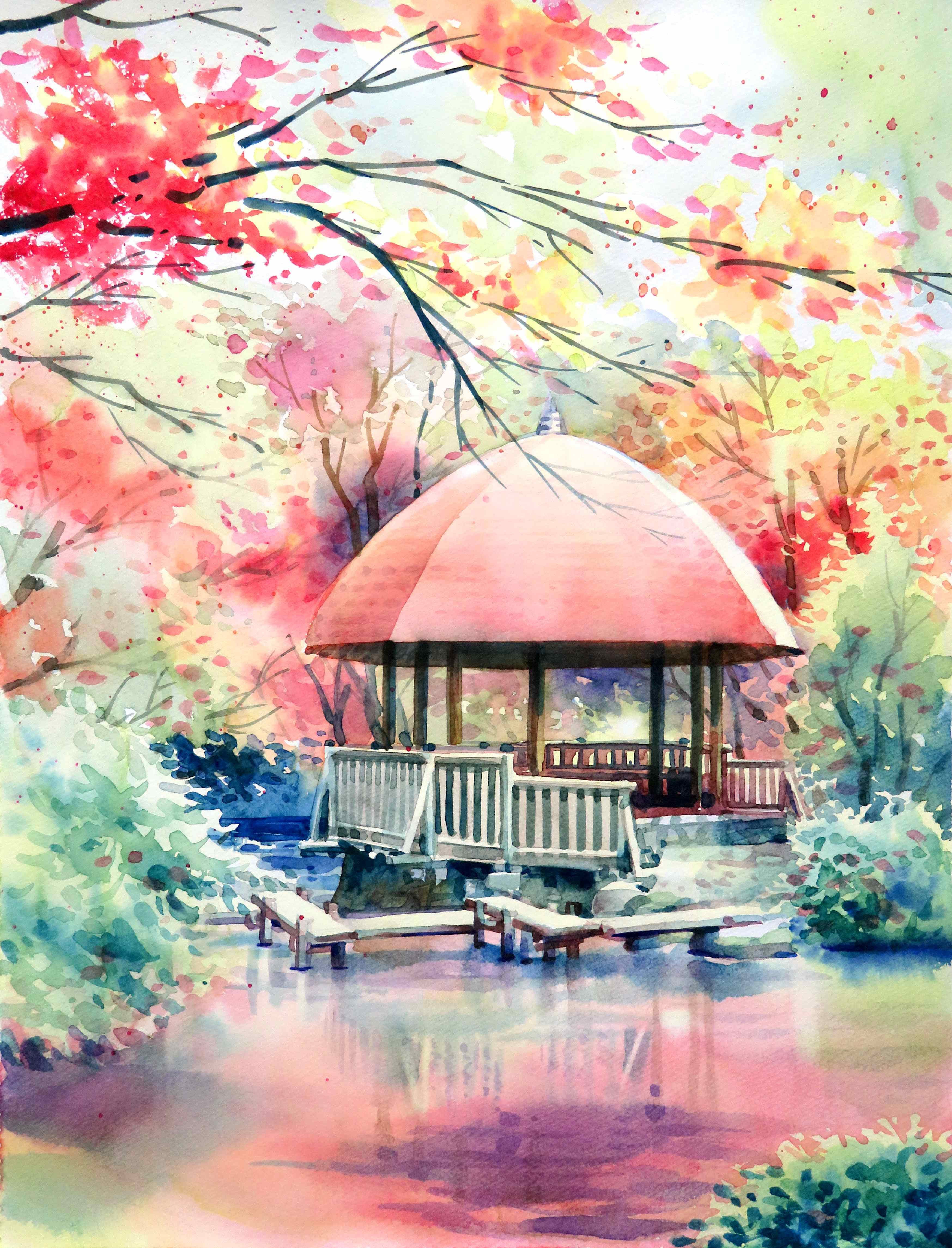 水と遊ぼう! 透明水彩画 入門 秋の新講座★10/5特別体験会550円+教材費330円