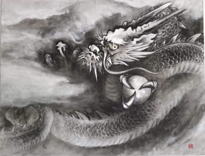 はじめての墨彩画