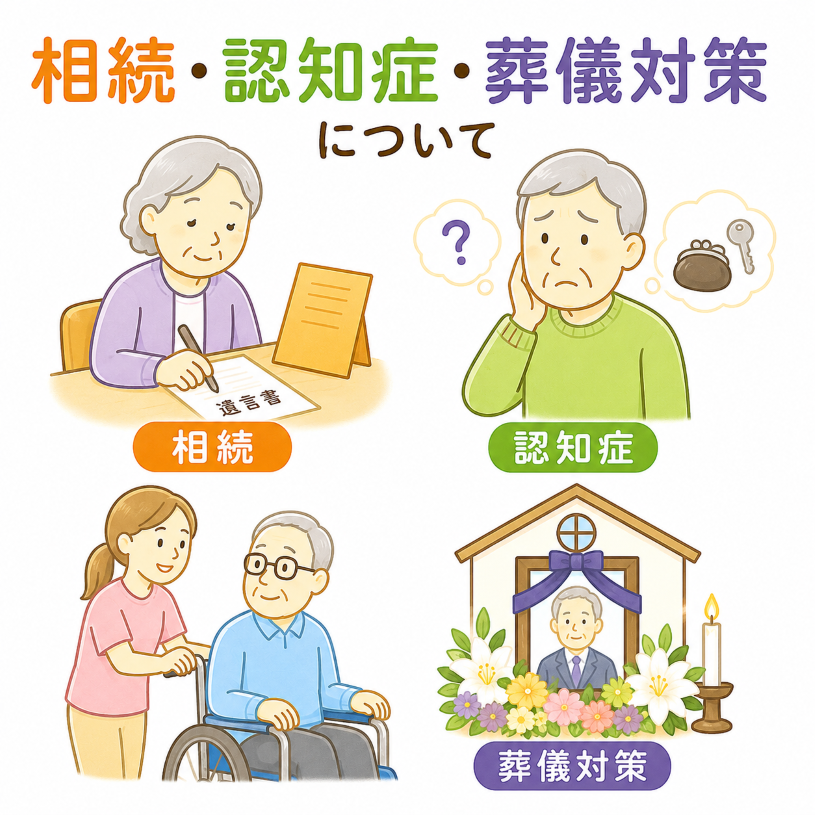 元気な今から準備を! 相続と認知症・葬儀対策【全3回】 ★秋の新講座★9/30・10/28・11/25(水)