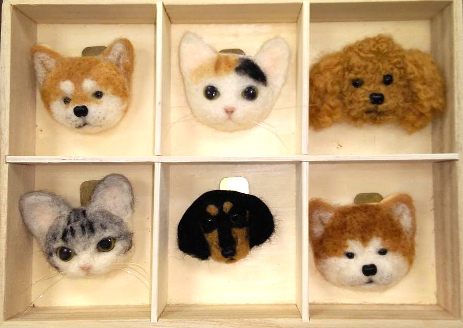 犬猫ブローチを作ろう! 羊毛フェルトのブローチ作り